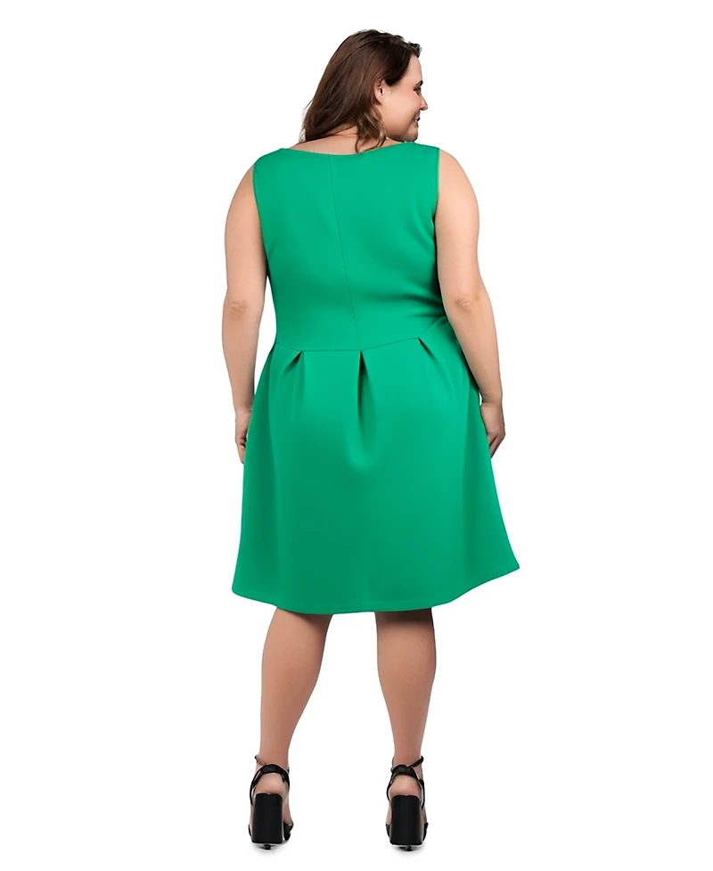 24seven Comfort Apparel Plus Sleeveless Dress with Pockets