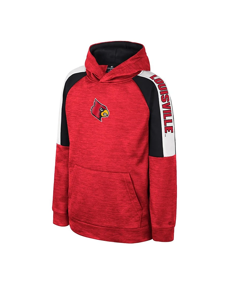 Colosseum Big Boys and Girls Red Louisville Cardinals Pullover Hoodie