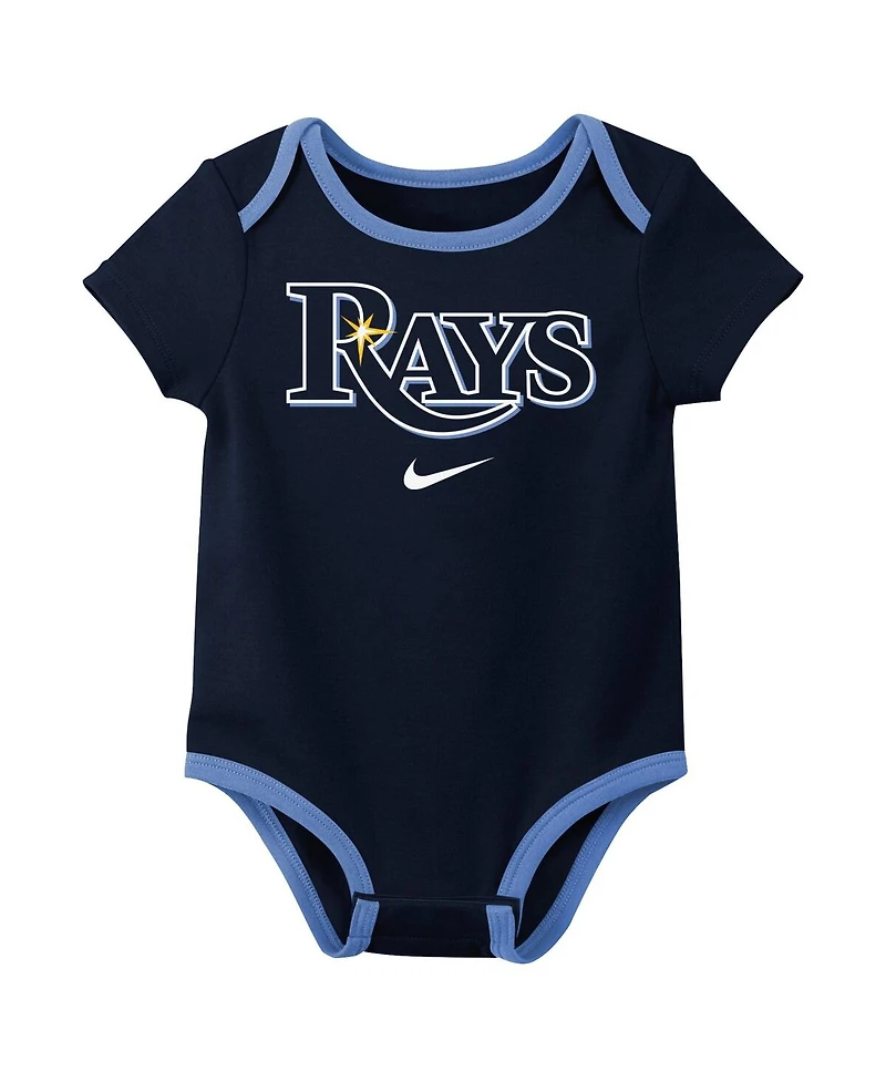 Nike Baby Boys and Girls 3-Pack Tampa Bay Rays Authentic Collection Bodysuit Set