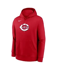 Nike Men's Red Cincinnati Reds Logo Club Fleece Pullover Hoodie
