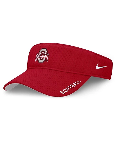 Nike Men's and Women's Scarlet Ohio State Buckeyes 2025 Dugout Softball Ace Performance Adjustable Visor Hat