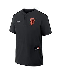 Nike Men's Black San Francisco Giants Authentic Collection Raglan Short Sleeve Windshirt