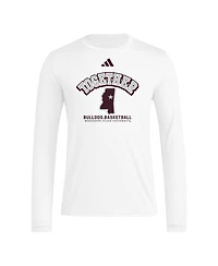 Adidas Men's White Mississippi State Bulldogs Together On-Court Pregame Long Sleeve T-Shirt