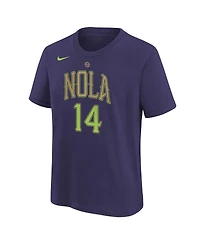 Nike Big Boys and Girls Brandon Ingram Purple New Orleans Pelicans 2024/25 City Edition Name Number T-Shirt