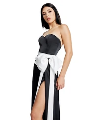 Dress the Population Women's Athene Strapless Bow-Trim Gown