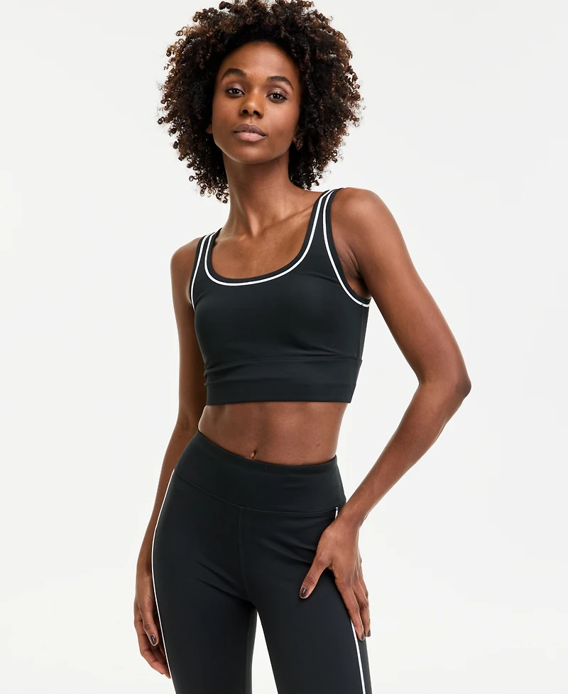Id Ideology Women's Compression Piping Sports Bra, Exclusively at Macy's