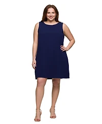 24seven Comfort Apparel Plus Sleeveless Mini Shift Dress