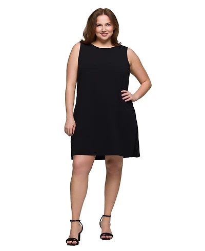 24seven Comfort Apparel Plus Sleeveless Mini Shift Dress