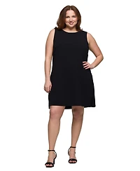 24seven Comfort Apparel Plus Sleeveless Mini Shift Dress
