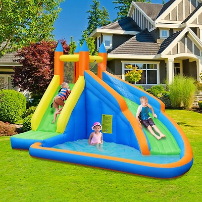 Inflatable Water Slide Mighty Bounce House Castle Moonwalk Splash Pool without Blower
