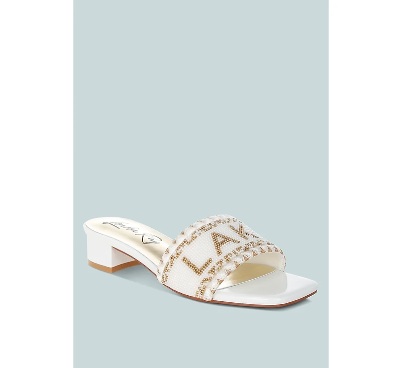 Vacay Babe Lake Como Beaded Slip-On Heels