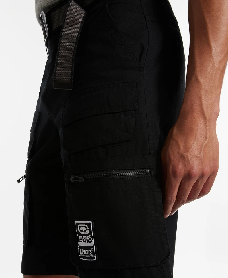 Ecko Unltd Men's Freshen Up Belted Cargo Shorts