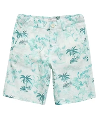 Guess Big Boys Printed Slub Linen Shorts