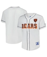 Starter Men's White Chicago Bears Relay Full-Button Baseball Jersey