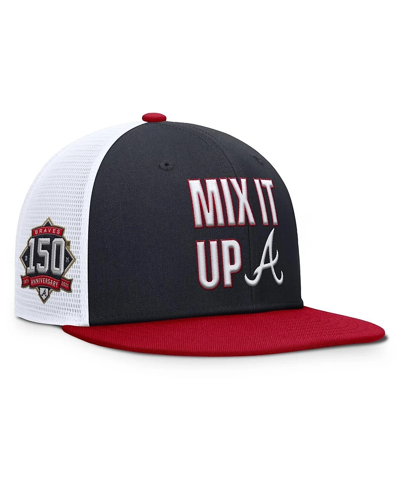 Nike Men's Navy/Red Atlanta Braves Pro Performance Trucker Snapback Hat