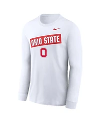 Nike Men's White Ohio State Buckeyes Two-Hit Classic Location Long Sleeve T-Shirt