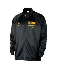 Nike Men's Black Golden State Warriors Courtside Pique Club Full-Zip Track Jacket