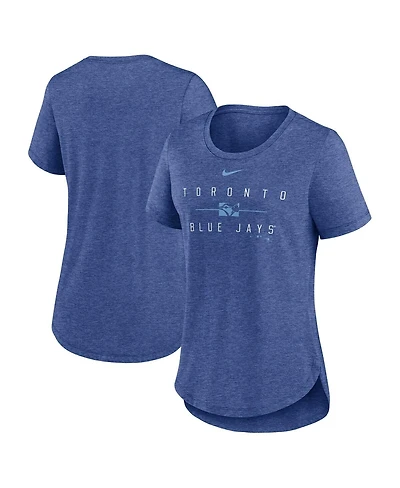 Nike Women's Heather Royal Toronto Blue Jays Knockout Team Stack Tri-Blend Scoop Neck T-Shirt