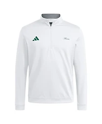 Adidas Men's White Miami Hurricanes Elevated Quarter-Zip Jacket