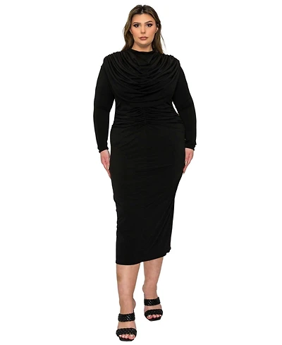 L I V D Plus Aurora Ruffled Bodycon Dress