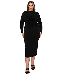 L I V D Plus Aurora Ruffled Bodycon Dress