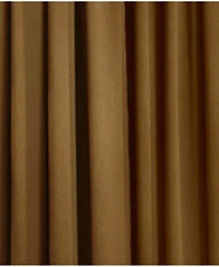 Kate Aurora 9 Piece Rod Pocket Semi Sheer Gold Window Curtains & Tasseled Valance Set