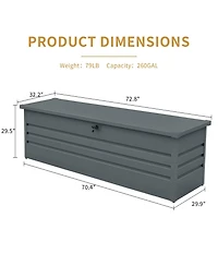 Mondawe 100 Gallon Resin Outdoor Deck Box Waterproof, Plastic Patio Storage with Side Handles