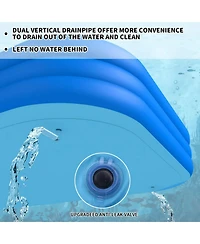 Inflatable Swimming Pool Kids Adults Blow up Pool Family Backyard 120" x 72" x 22" Blue