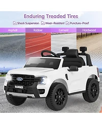 Officially Licensed Ford Ranger 12V Kids Ride-On Car with Remote Control and Bluetooth Music