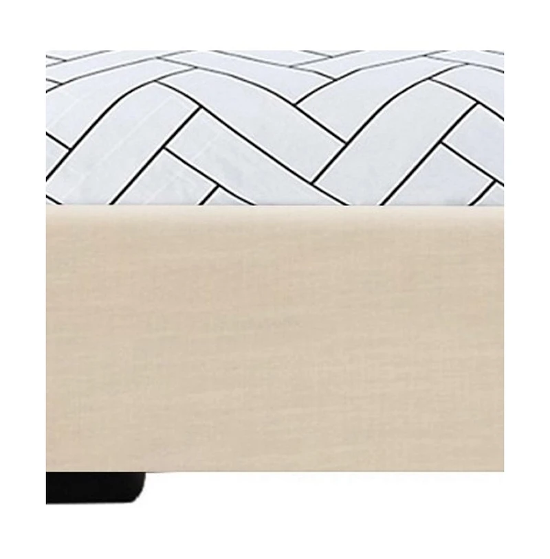 Faux Leather Bed Frame with Upholstered Headboard – Solid & Manufactured Wood