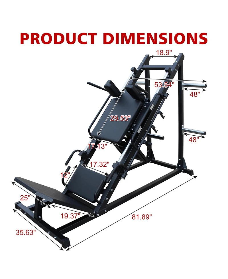 Streamdale Professional Leg Press and Hack Squat Machine for Home Gym with Weight Storage