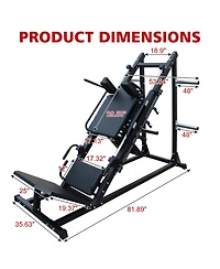 Streamdale Professional Leg Press and Hack Squat Machine for Home Gym with Weight Storage