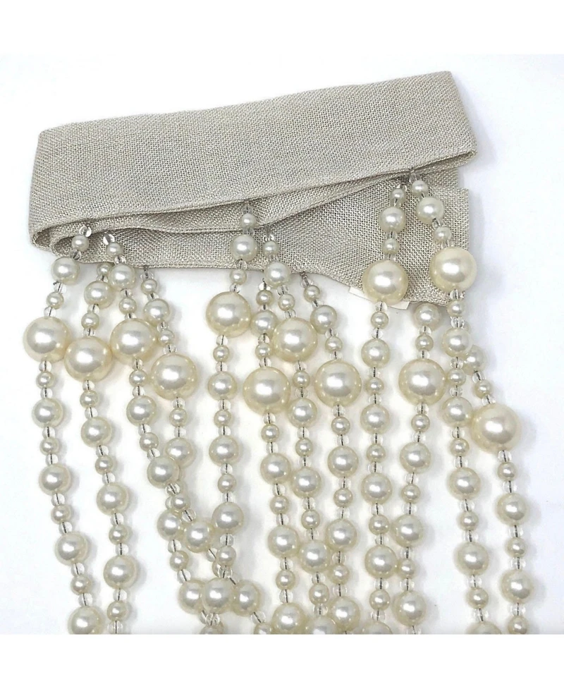 Kate Aurora 1 Piece Premium Luxury Large Pearl Beaded Window Curtain Panel