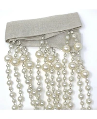 Kate Aurora 1 Piece Premium Luxury Large Pearl Beaded Window Curtain Panel