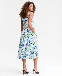 I.n.c. International Concepts Women's Printed Square-Neck Midi Dress, Exclusively at Macy's