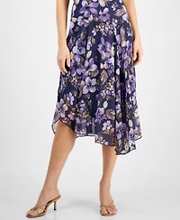 Connected Women's Floral-Print Asymmetrical Midi Dress