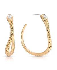 Ettika Serpentina Cubic Zirconia Hoop Earrings