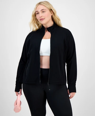 Id Ideology Plus Soft Flex Solid Full-Zip Jacket, Created for Macy's