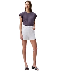 Calvin Klein Jeans Women's High-Rise Midi Denim Shorts