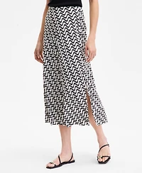 I.n.c. International Concepts Women's Printed Pull-On Midi Skirt, Exclusively at Macy's