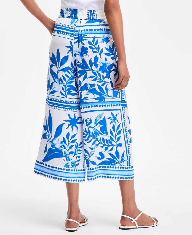 I.n.c. International Concepts Women's Printed Wide-Leg Cropped Pants, Exclusively at Macy's