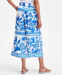 I.n.c. International Concepts Women's Printed Wide-Leg Cropped Pants, Exclusively at Macy's