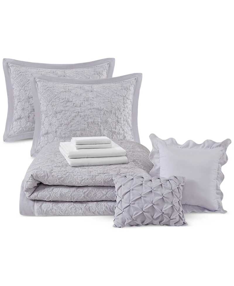 Addison Park Payton 9-Pc. Jacquard Comforter Set, Full