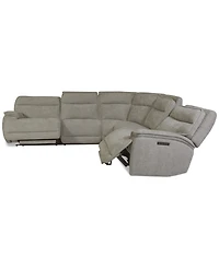 Ozryn -Pc. Fabric Sectional with 2 Power Motion Chairs