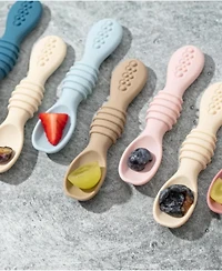 Sperric Silicone Baby Spoons First Stage Infant Feeding Spoon for Led Weaning Bpa Lead Phthalate and Plastic Free, Great Gift Set Multicolor 6 Pa