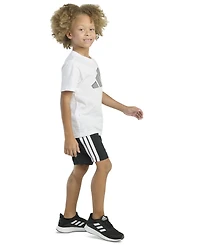adidas Toddler & Little Boys Short-Sleeve T-Shirt Woven Shorts, 2 Piece Set