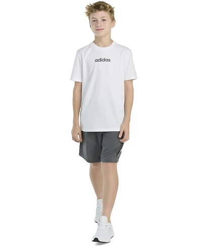 adidas Big Boys Short-Sleeve T-Shirt and Cargo Woven Shorts, 2 Piece Set