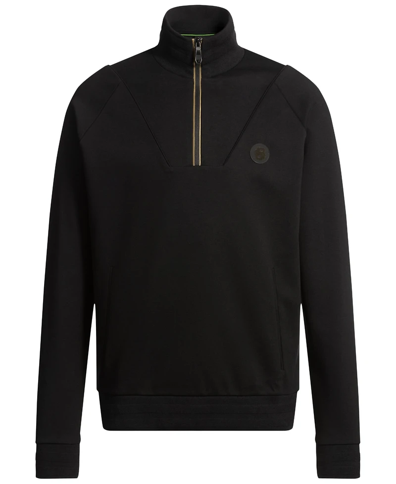 Boss by Hugo Men's Double B Monogram Zip-Neck Sweatshirt