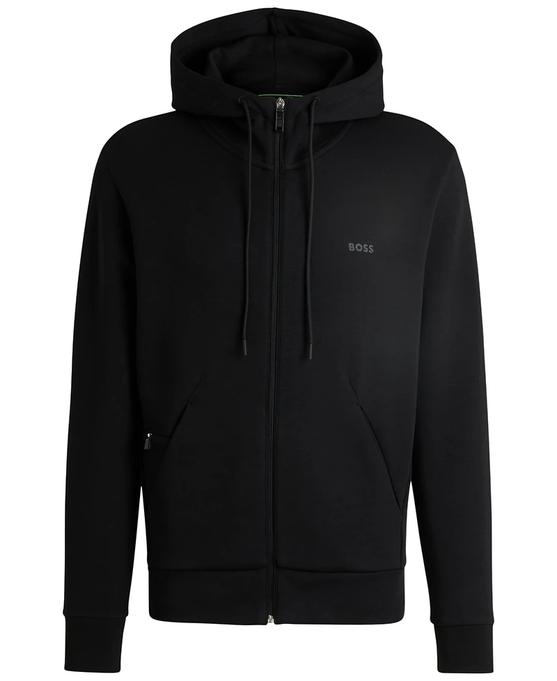 Boss by Hugo Men's Logo Print Zip-Up Hoodie