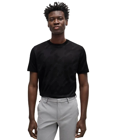 Boss by Hugo Men's Houndstooth Jacquard T-Shirt